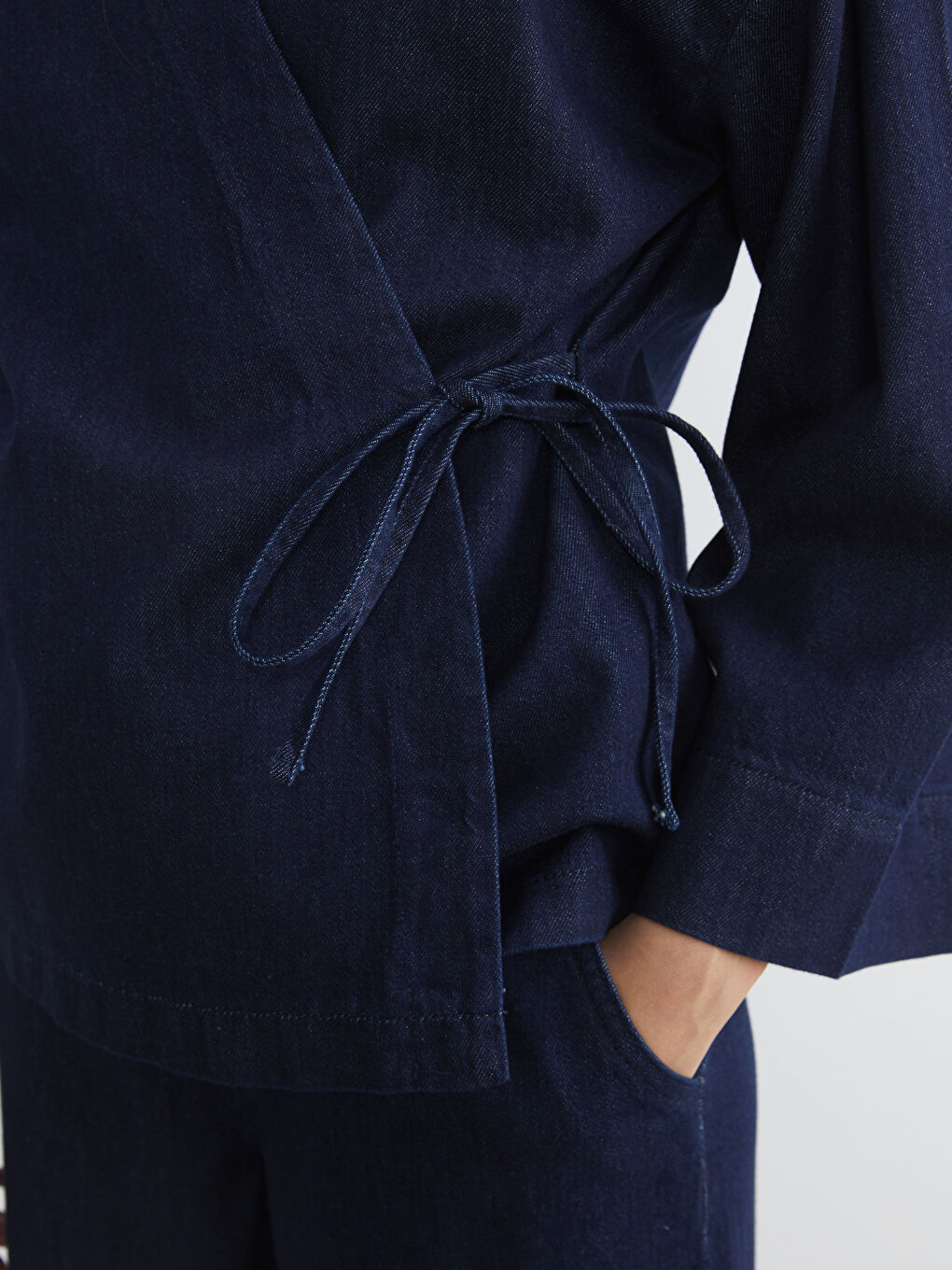 Women's Wrap-Front Denim Kimono-2