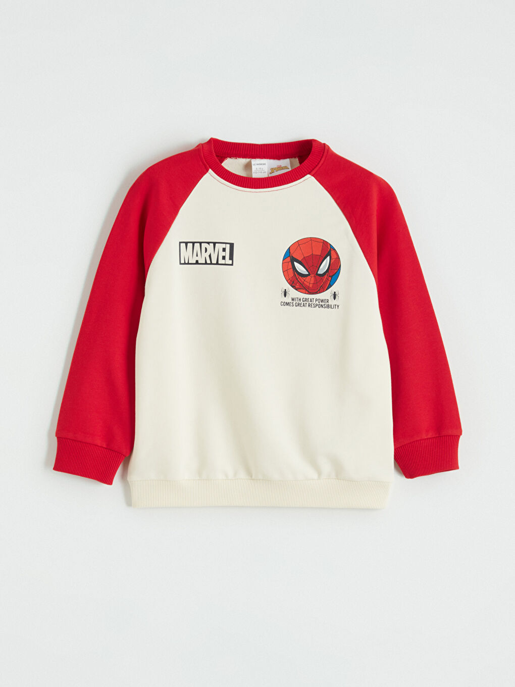Bej Spider-Man Baskılı Erkek Çocuk Sweatshirt-1