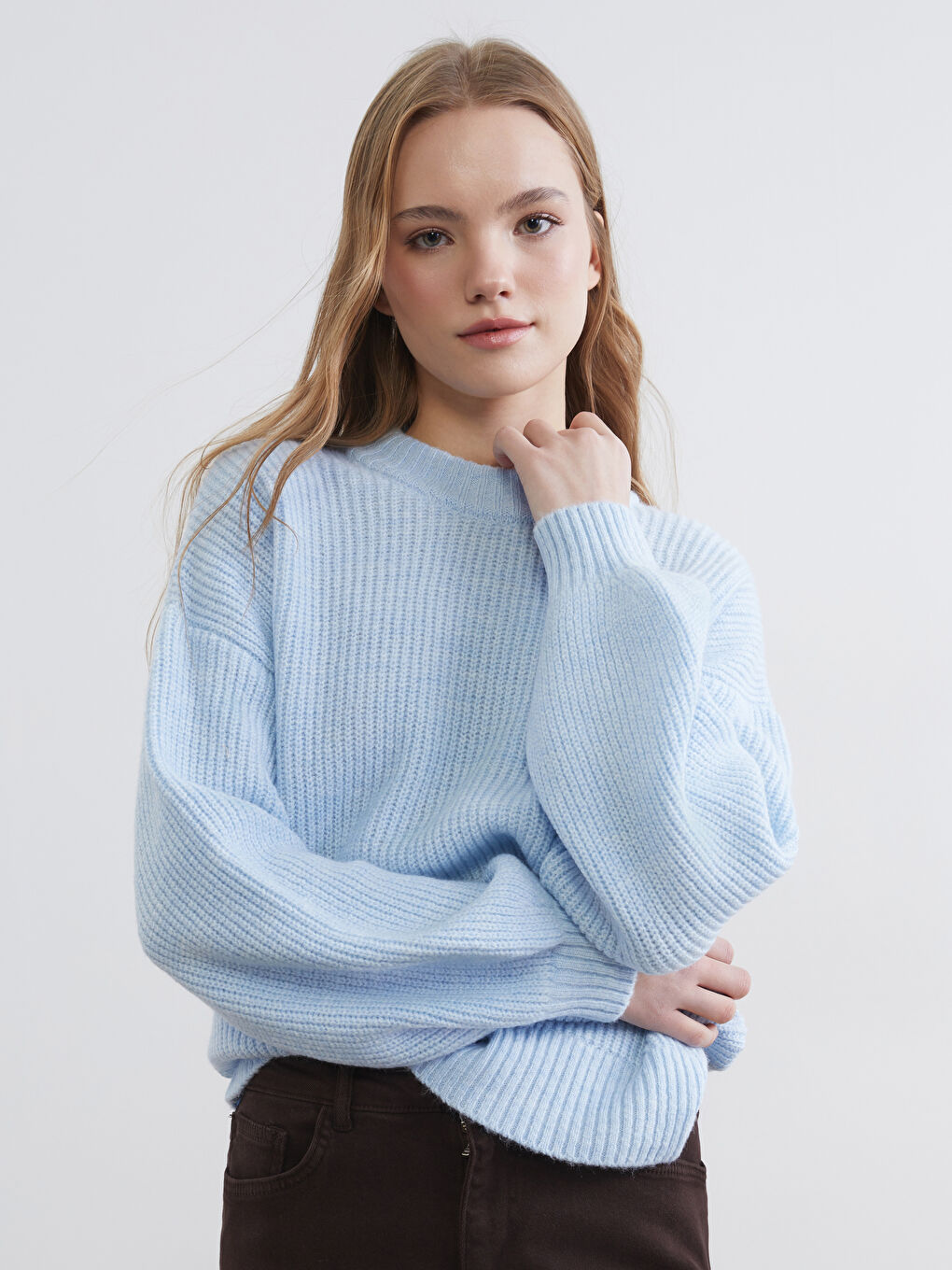 Mavi Bisiklet Yaka Oversize Kadın Triko Kazak