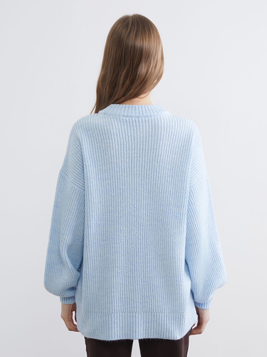 Mavi Bisiklet Yaka Oversize Kadın Triko Kazak-3