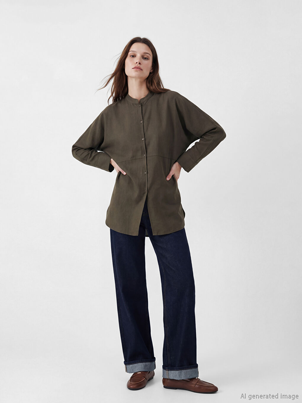 Woman KHAKI Shirt Tunic-1