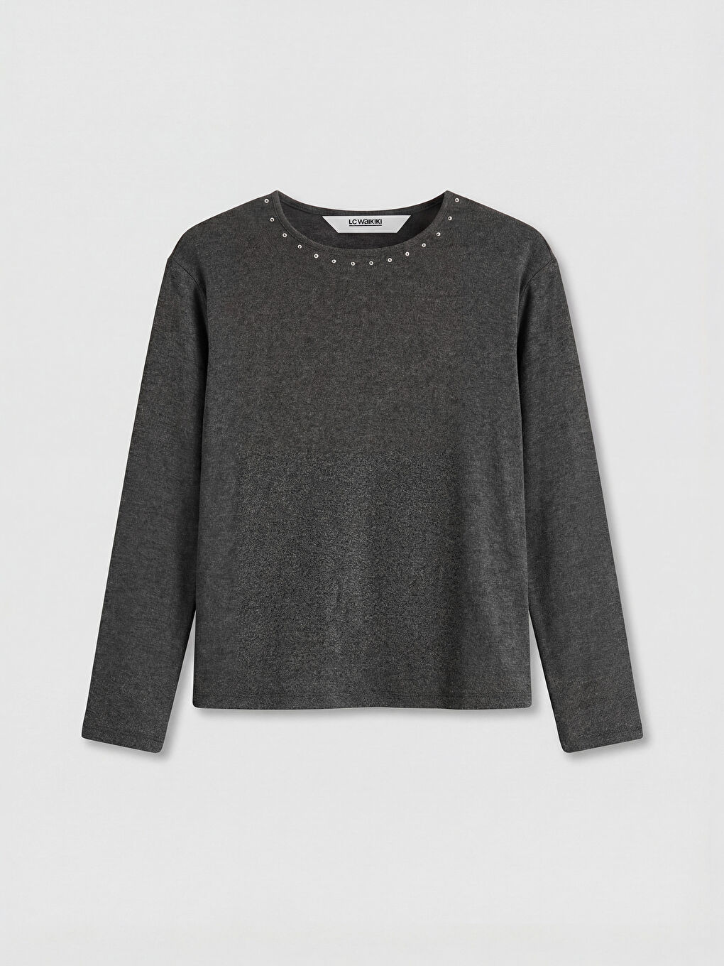 Bisiklet Yaka Taşlı Kız Çocuk Tişört-1