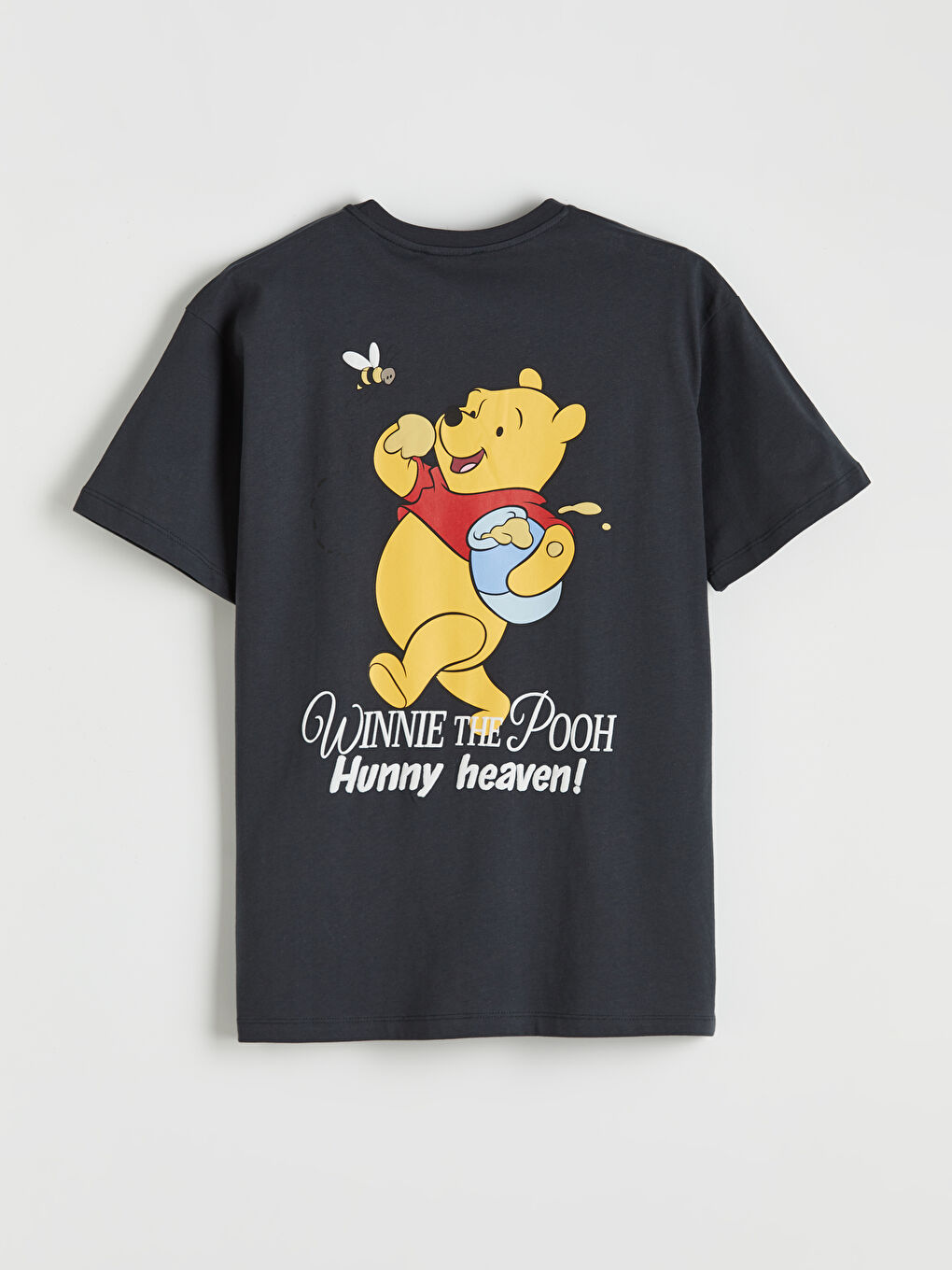 Antrasit Winnie the Pooh Baskılı Kadın Tişört-1