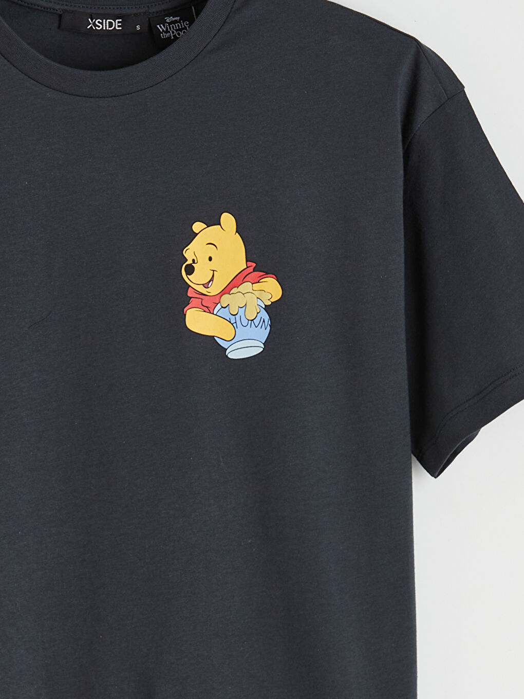 Antrasit Winnie the Pooh Baskılı Kadın Tişört-2