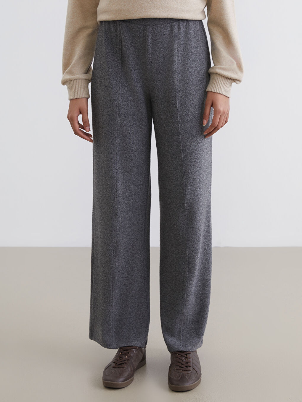 ელასტიური წელის ფართო შარვალი ქალებისთვის-1