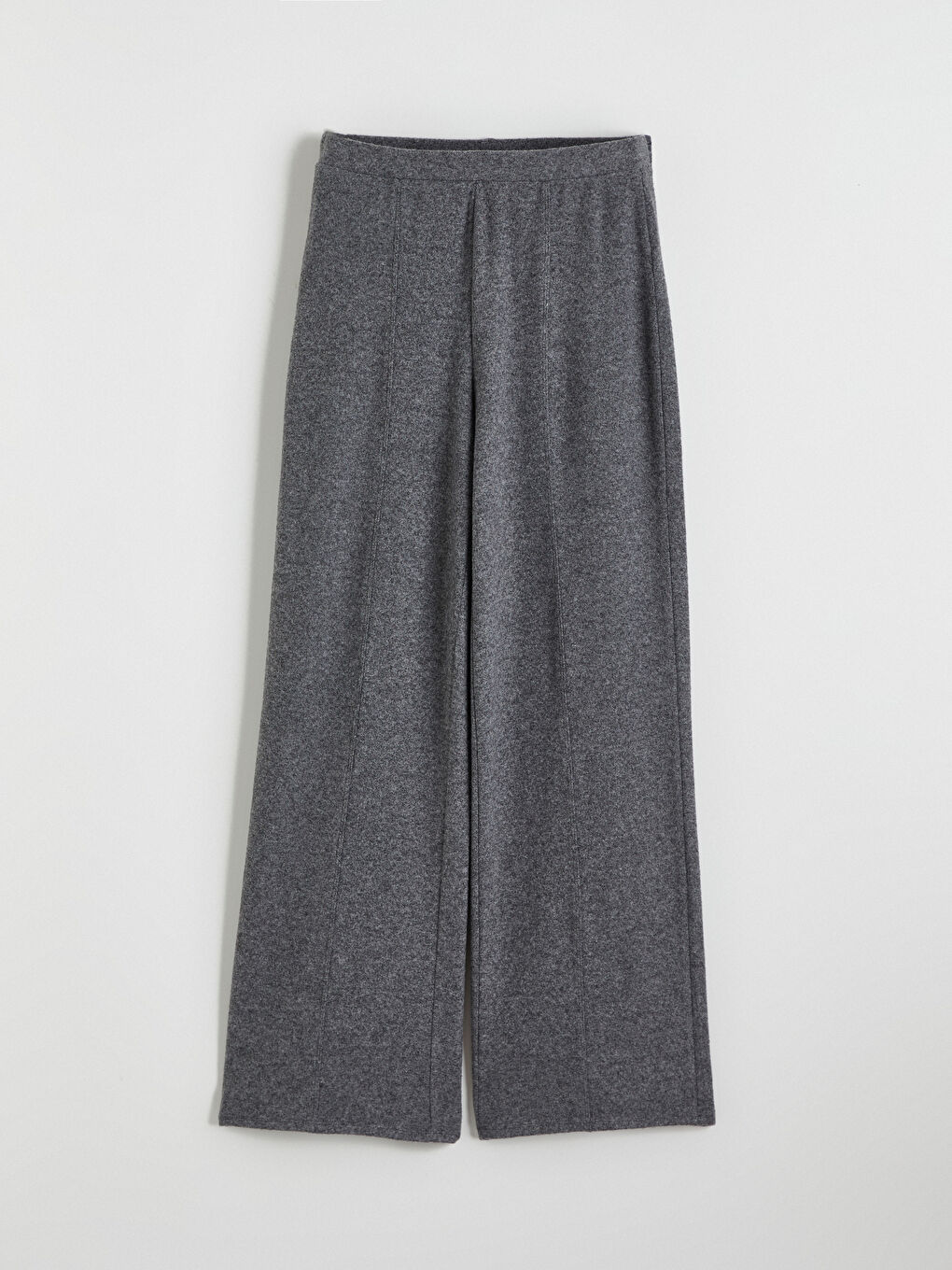 Antrasit Beli Lastikli Geniş Paça Kadın Pantolon