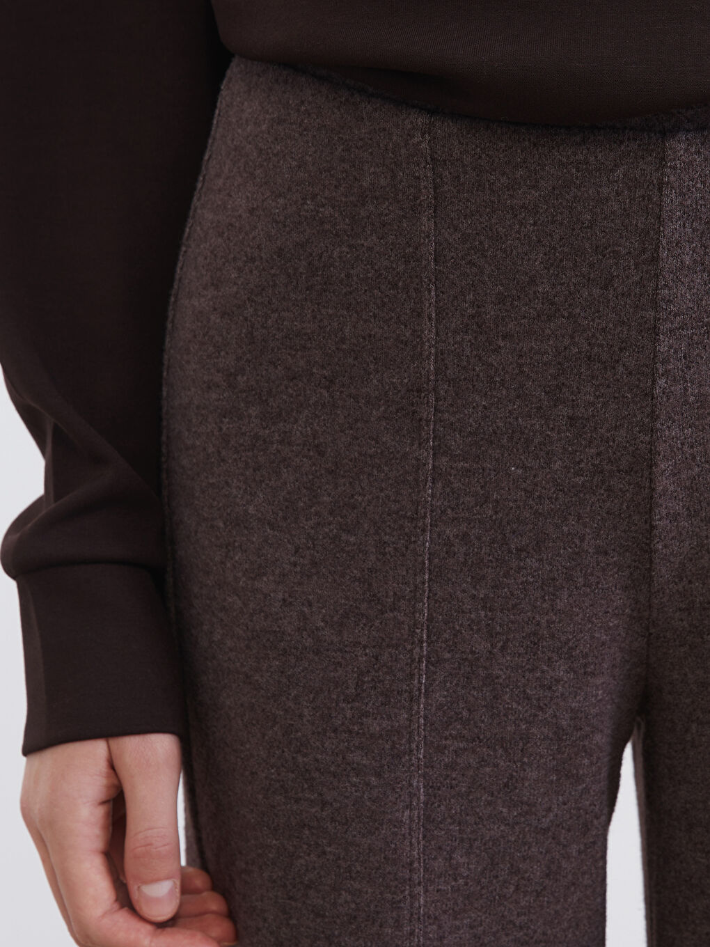 Kahverengi Beli Lastikli Geniş Paça Kadın Pantolon-2