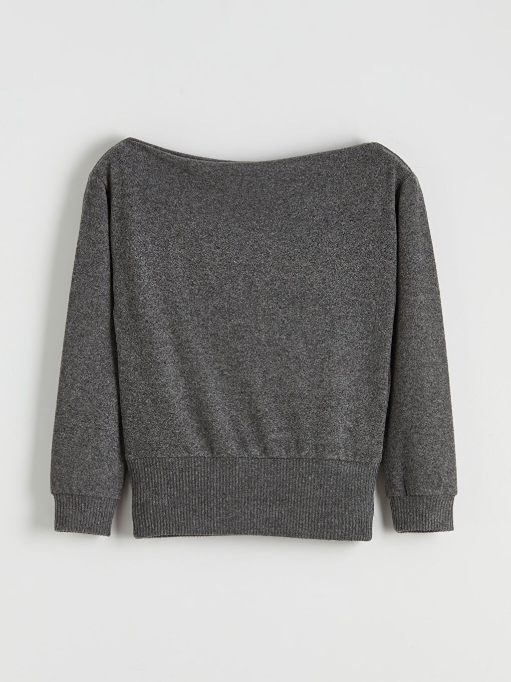 Antrasit Kayık Yaka Bluz