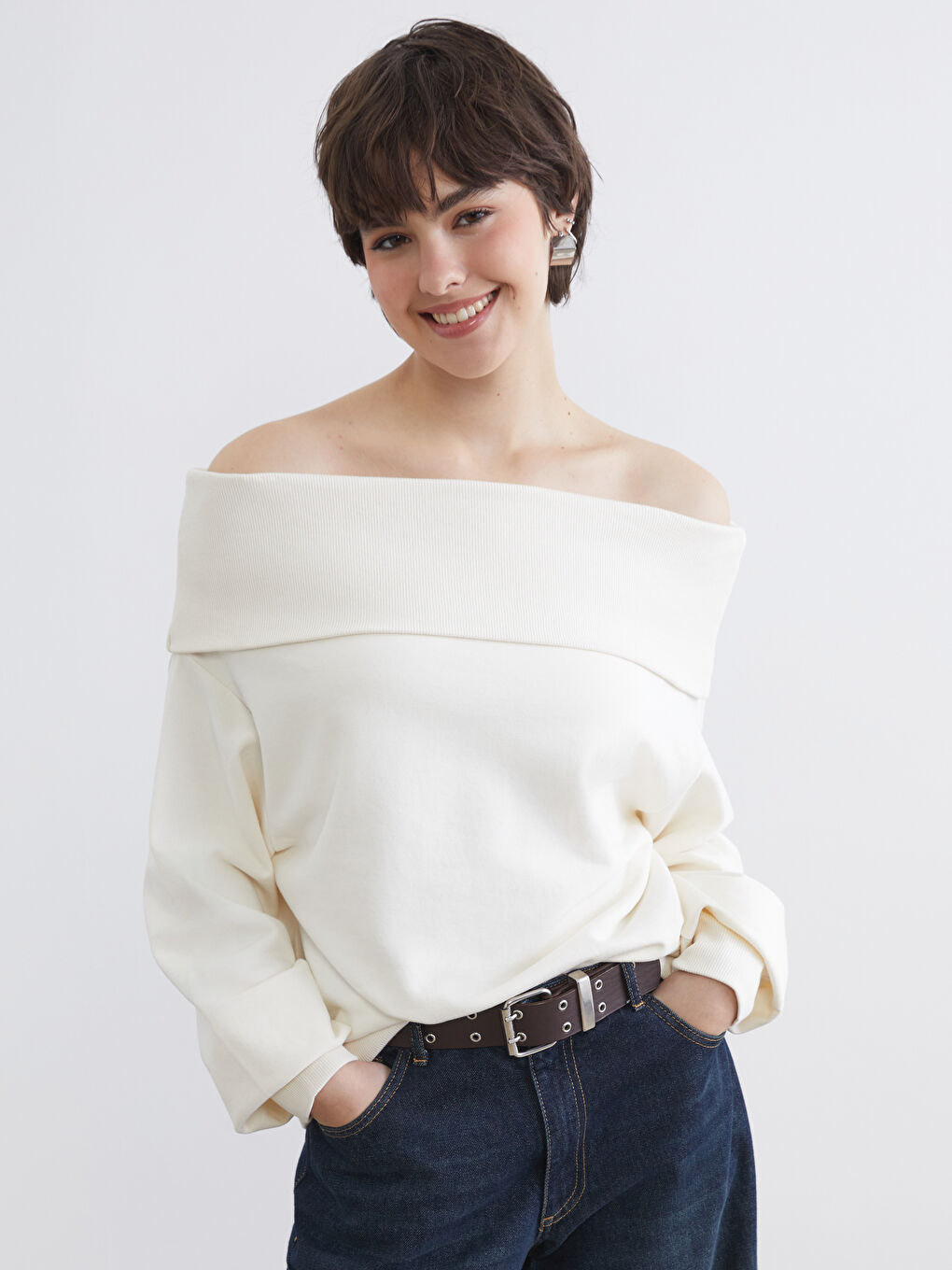 Women's Boat Neck Sweatshirt