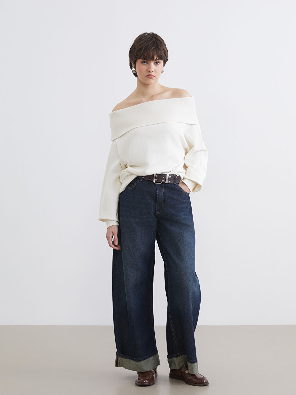 Women's Boat Neck Sweatshirt-1