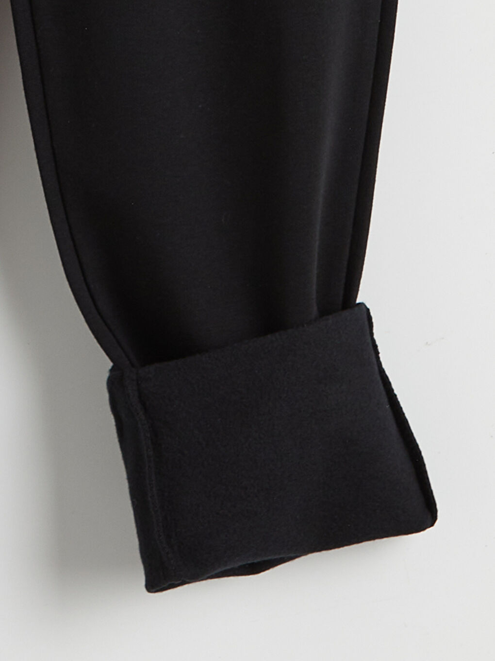 Siyah Beli Lastikli Kadın Kalın Eşofman Altı-1