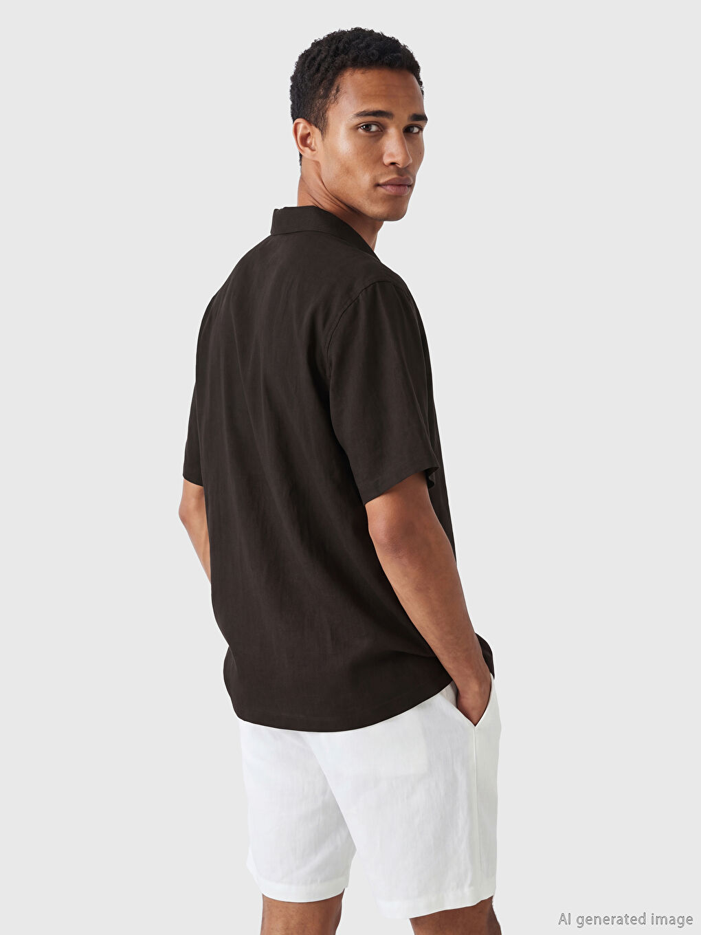 Kahverengi Regular Fit Krinkle Erkek Gömlek-2