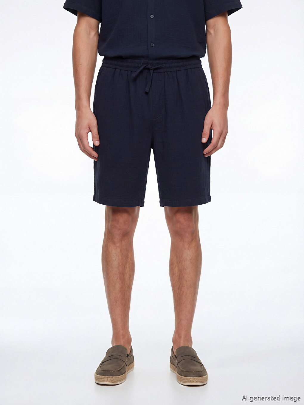 Lacivert Regular Fit Erkek Şort-1