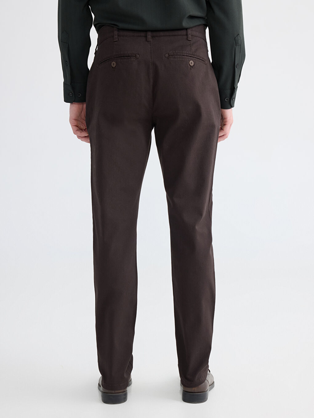 Kahverengi Standart Kalıp Erkek Chino Pantolon-5