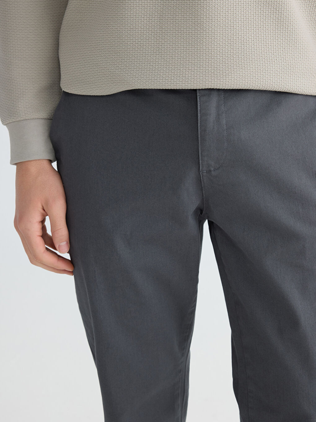 Antrasit Standart Kalıp Erkek Chino Pantolon-1