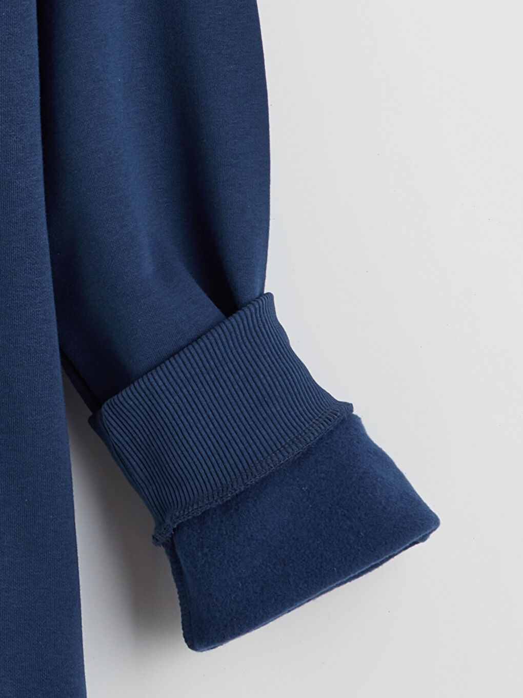 Lacivert Bisiklet Yaka Erkek Kalın Sweatshirt-1