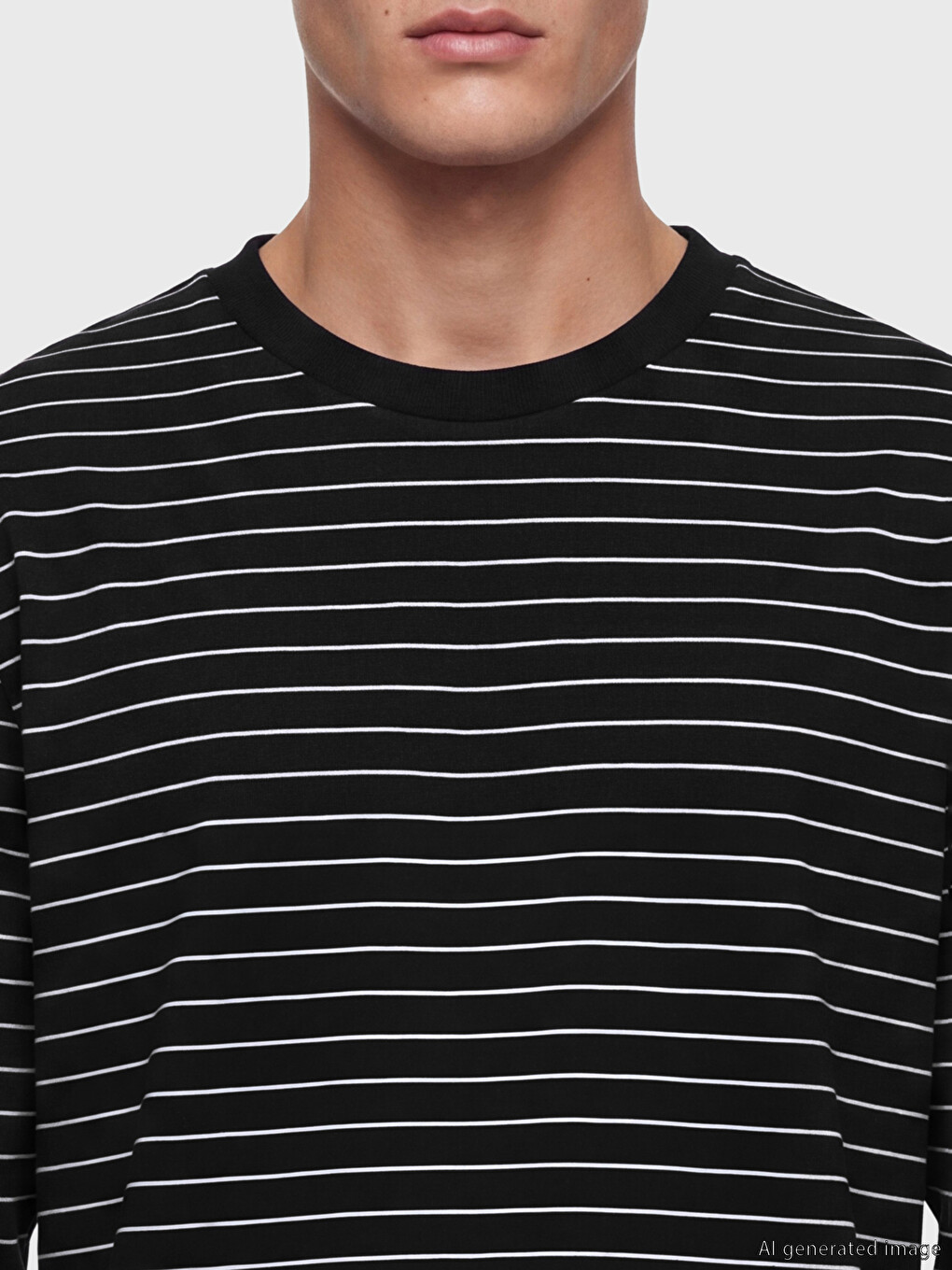 Crew Neck Striped Men's Sweatshirt-2