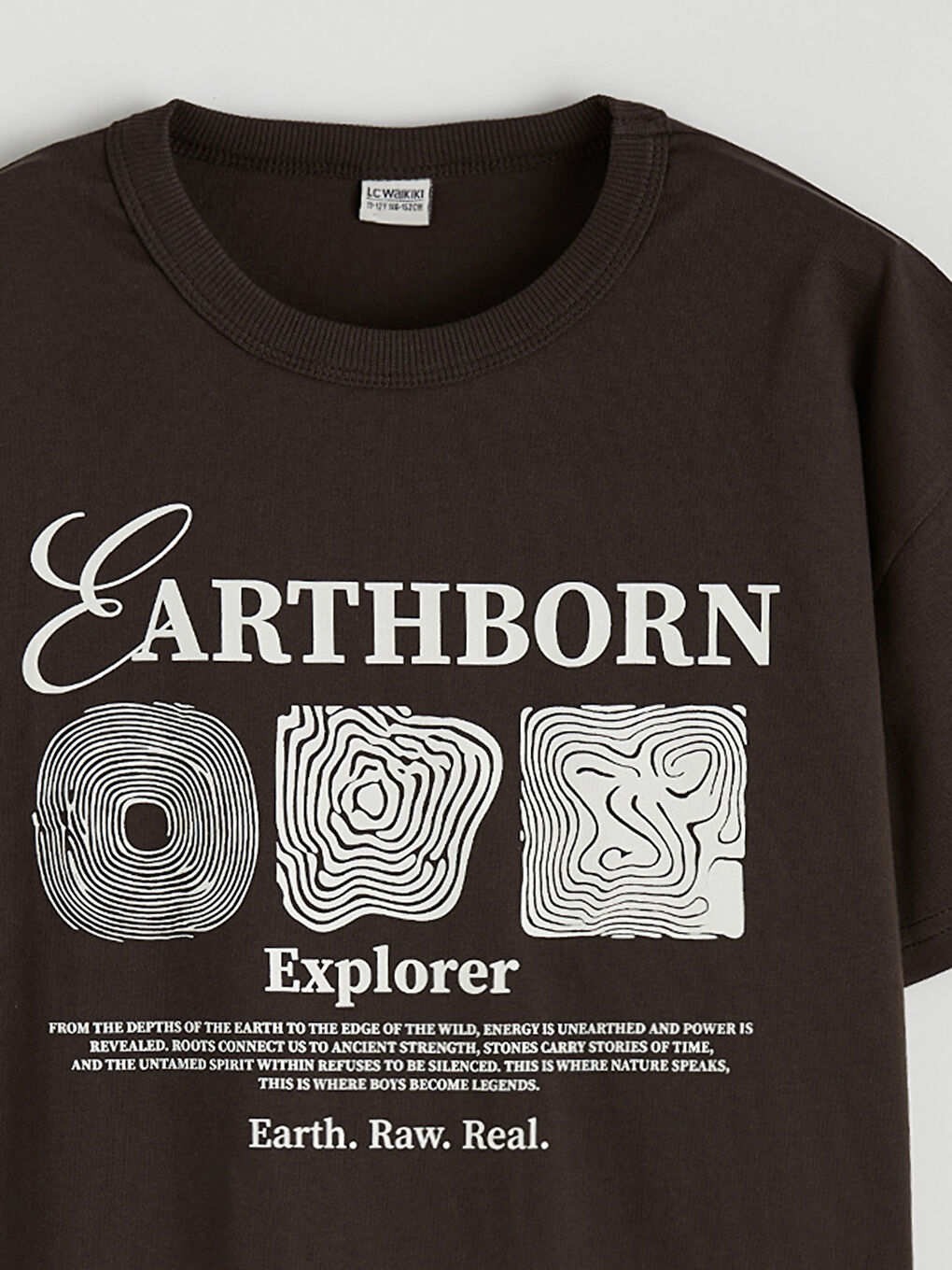 Kahverengi Baskılı Erkek Çocuk Tişört-2