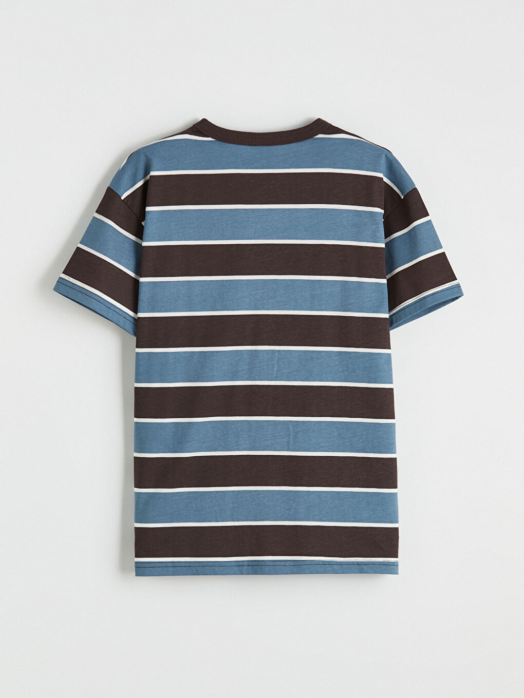 Kahverengi Bisiklet Yaka Çizgili Erkek Çocuk Tişört-2