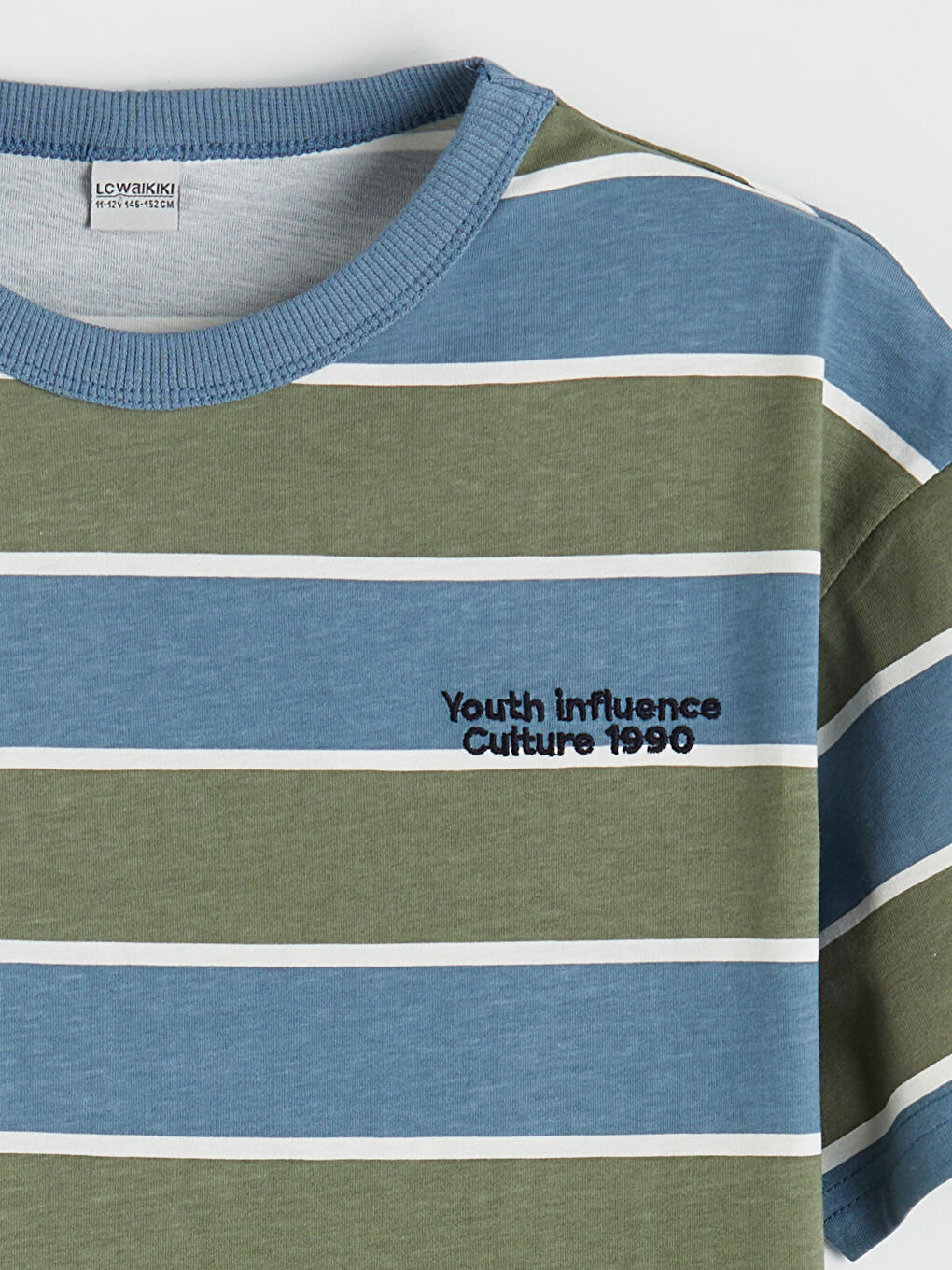 İndigo Bisiklet Yaka Çizgili Erkek Çocuk Tişört-1