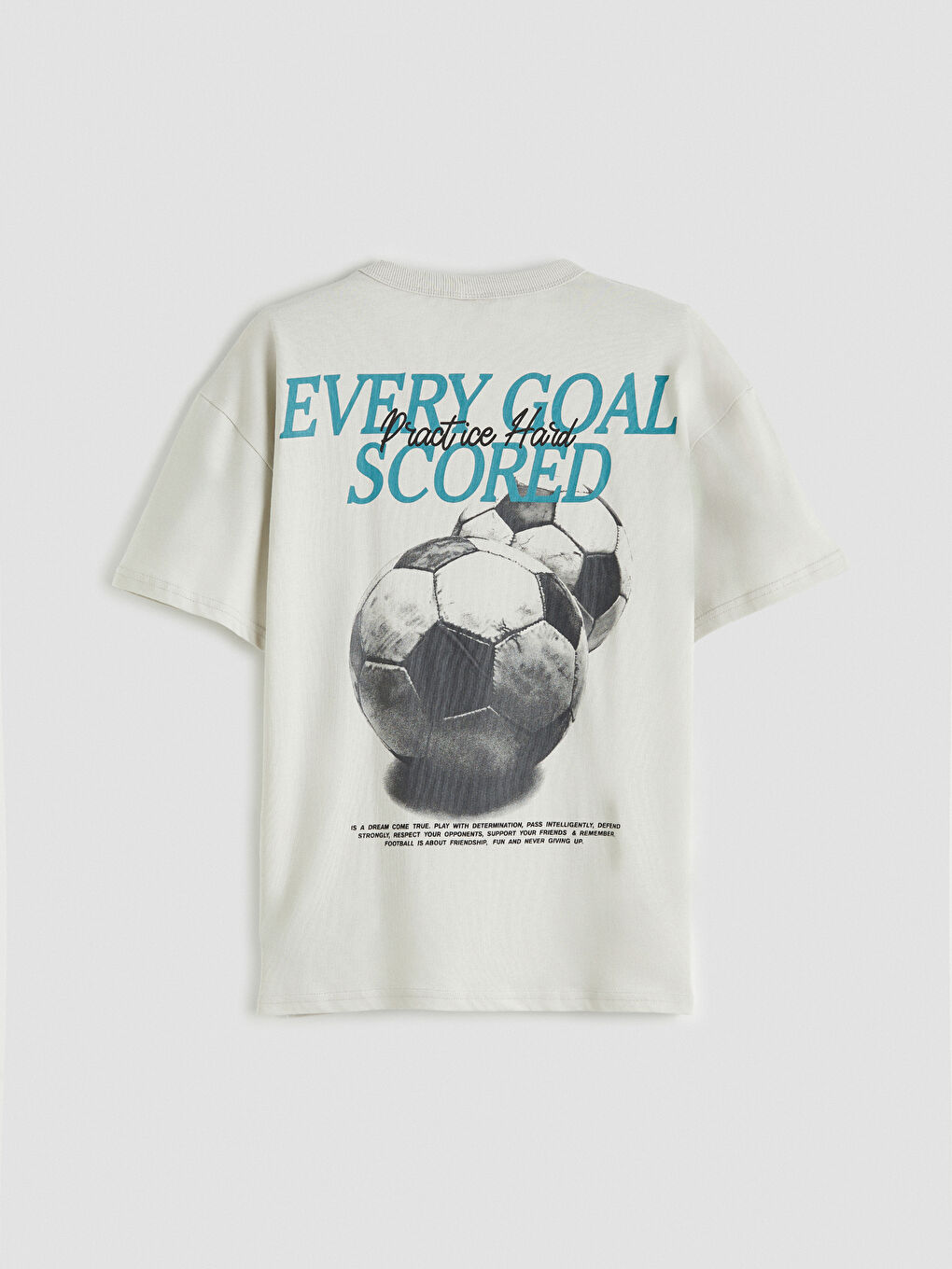 Bej Bisiklet Yaka Baskılı Erkek Çocuk Tişört-1