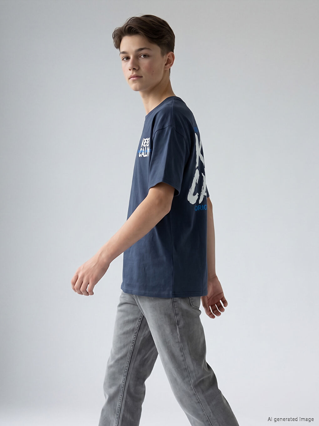Crew Neck Boy Printed T-Shirt-1