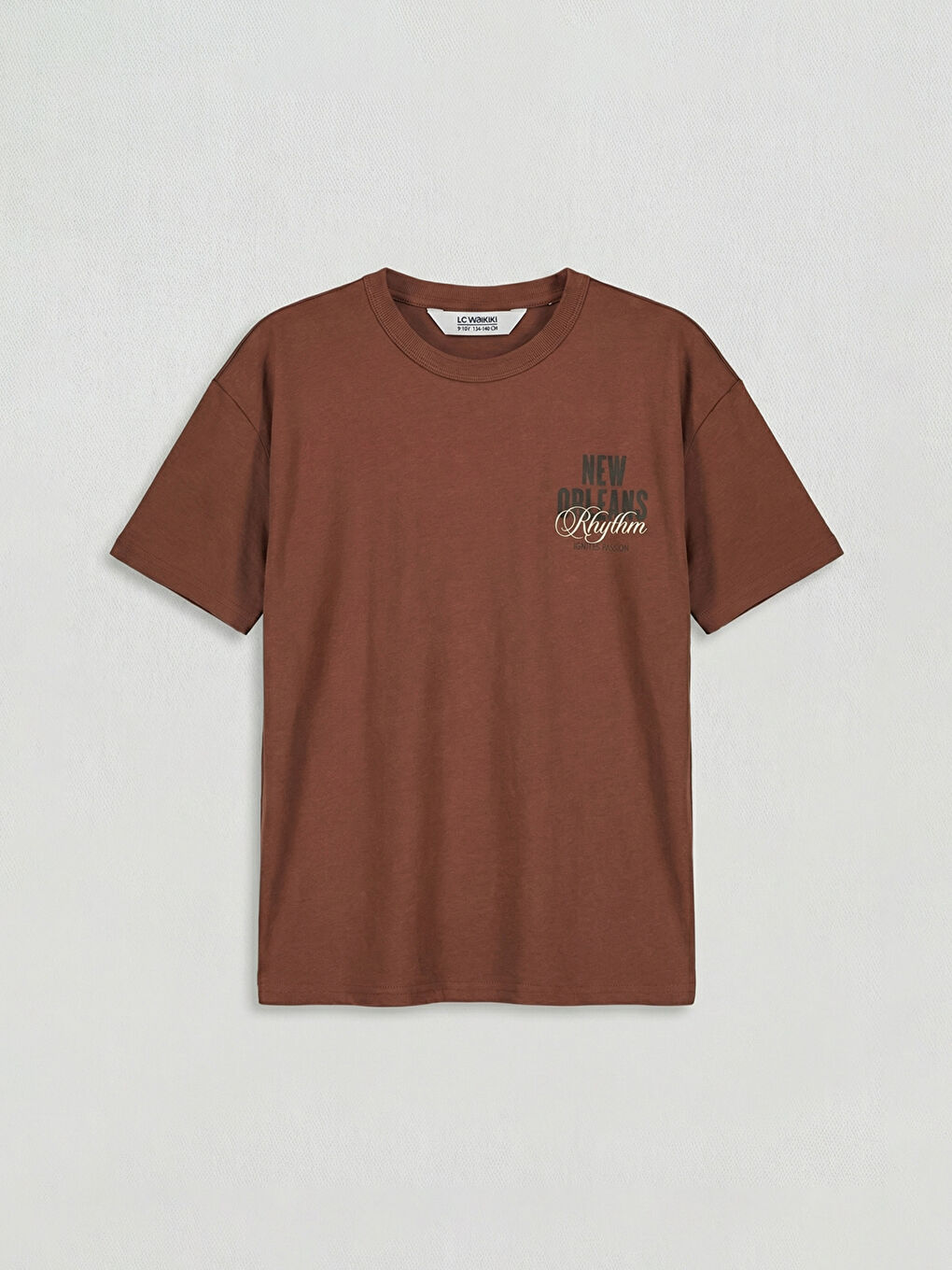 Kahverengi Baskılı Erkek Çocuk Tişört-1