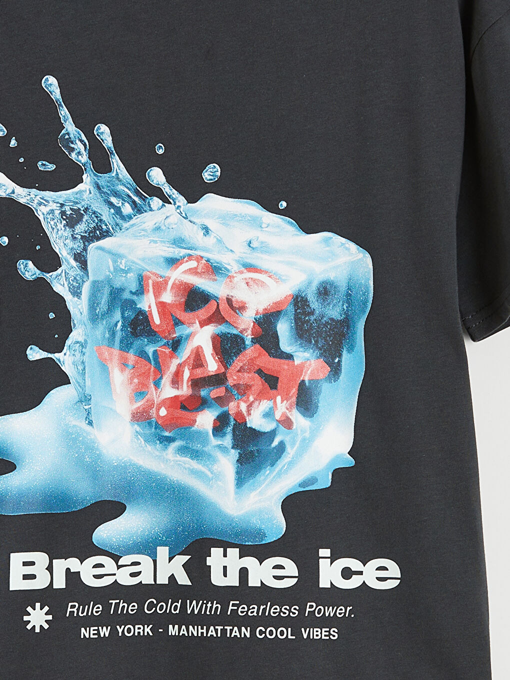 Antrasit New York Baskılı Erkek Çocuk Tişört-2