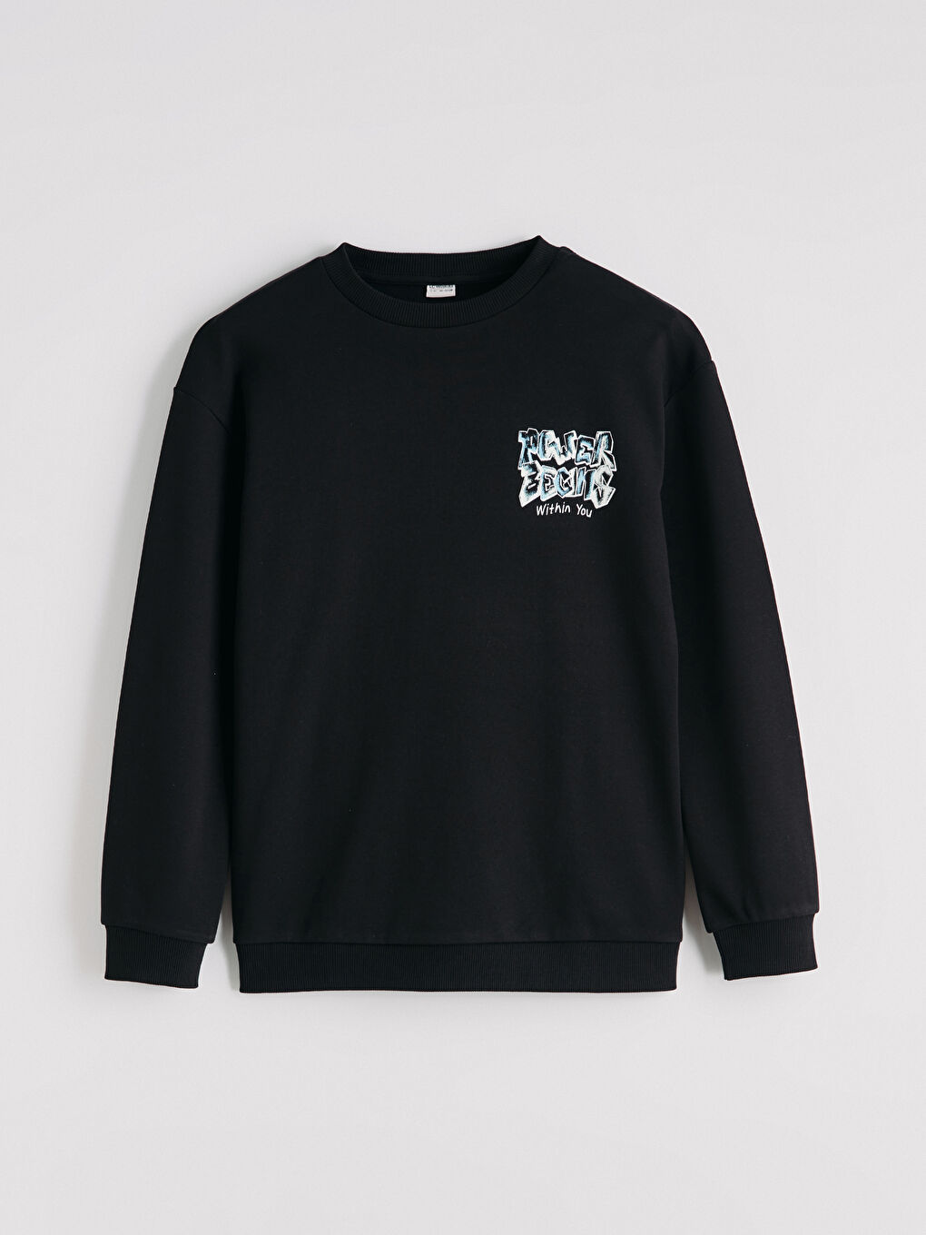 Siyah Baskılı Erkek Çocuk Sweatshirt-1