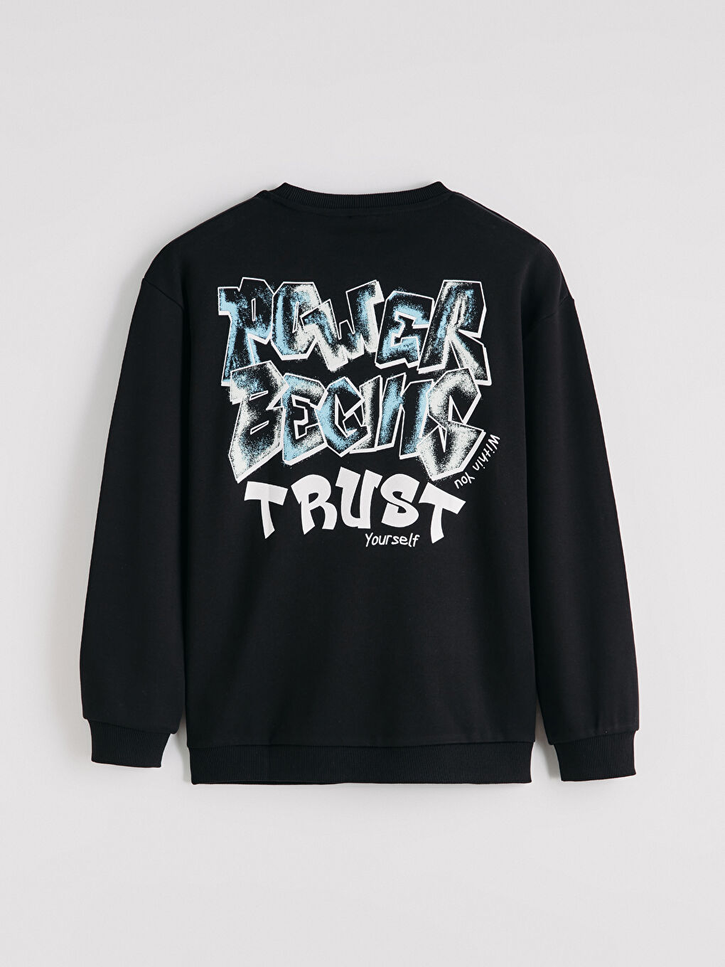 Siyah Baskılı Erkek Çocuk Sweatshirt-3