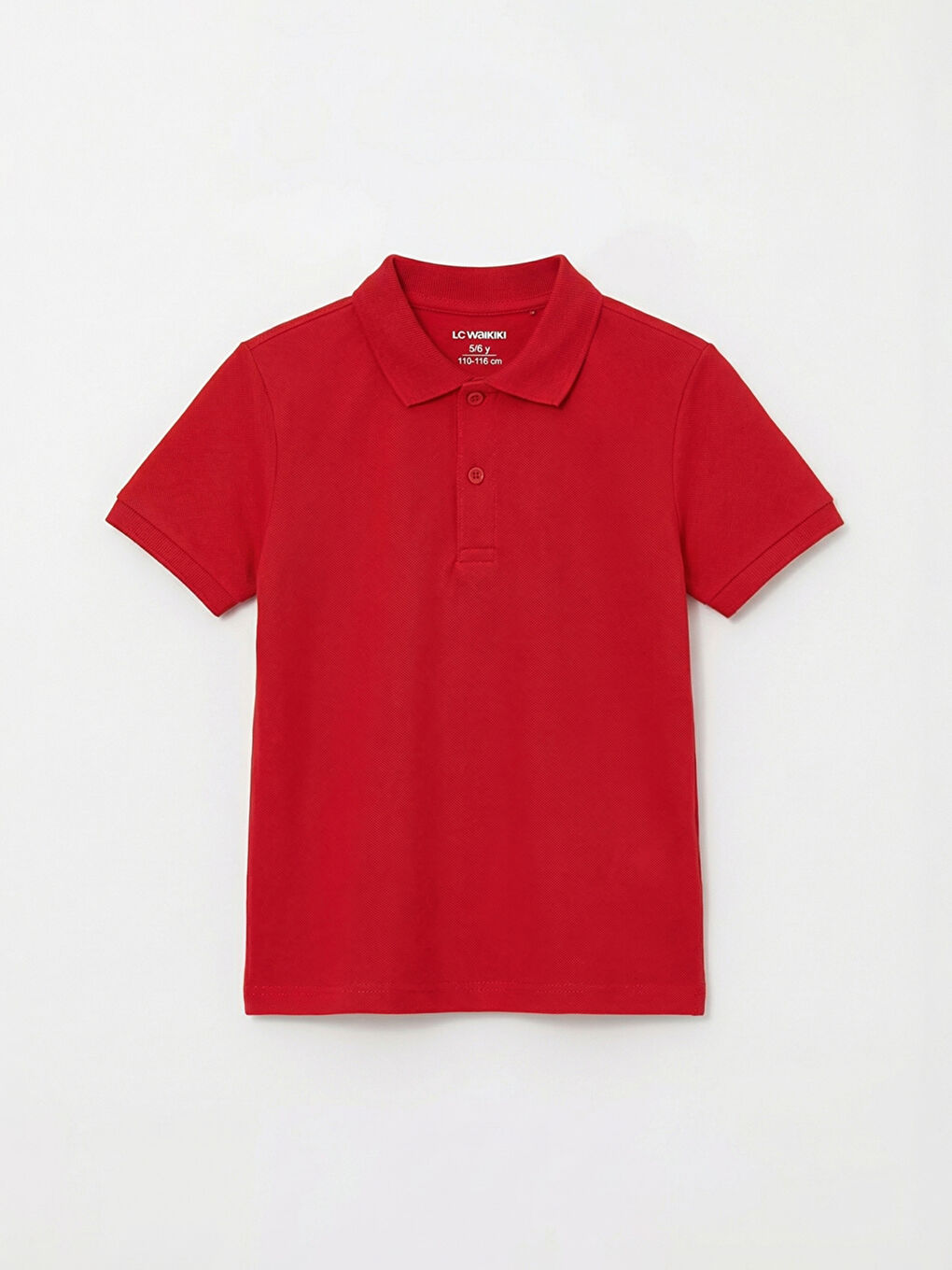 Kırmızı Polo Yaka Erkek Çocuk Pike Tişört