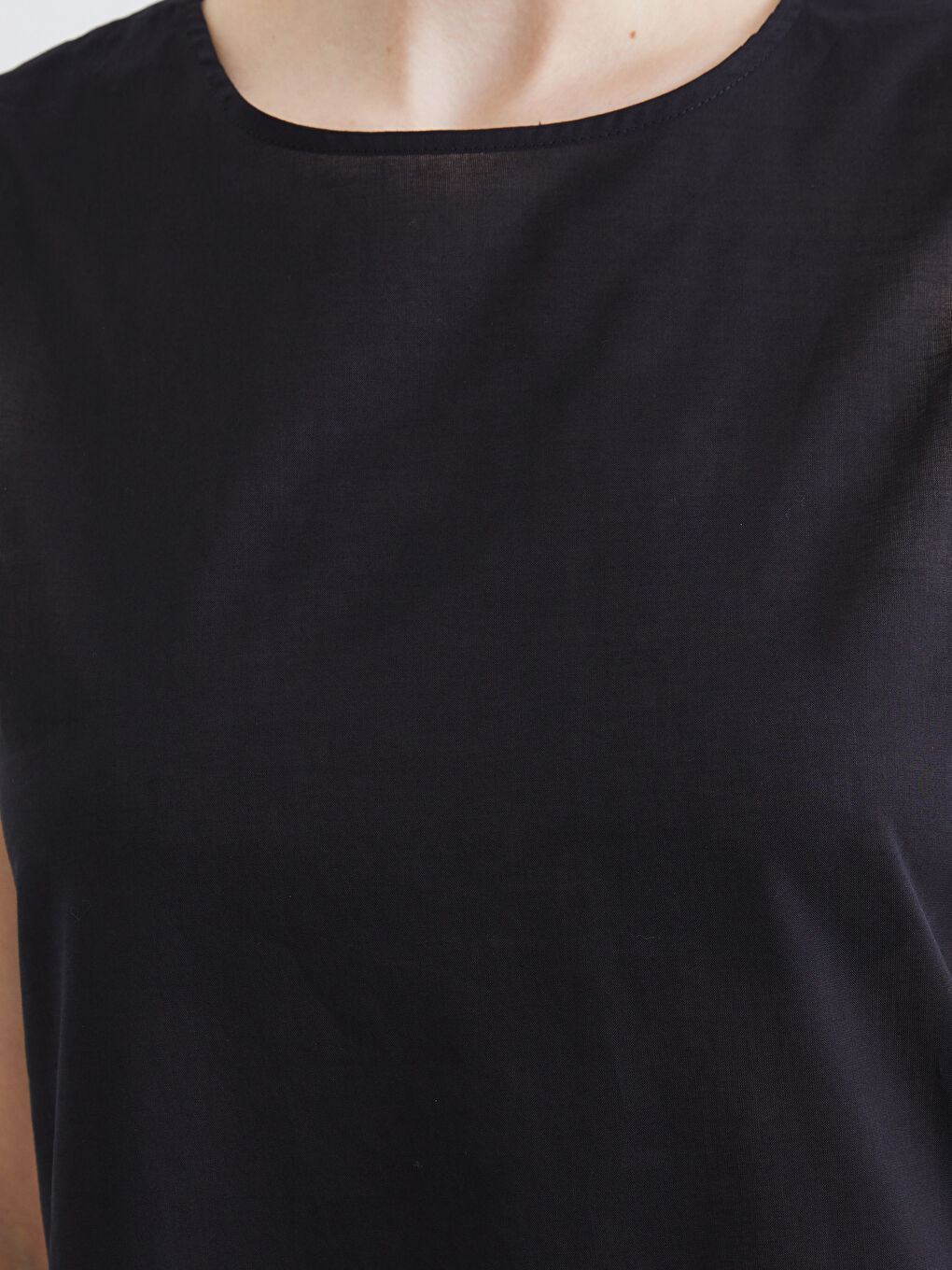 Siyah Bisiklet Yaka A Kesim Elbise Astarı-2