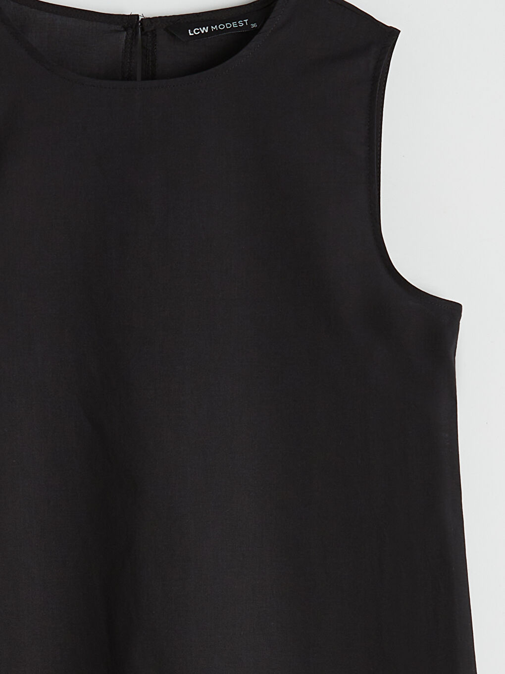 Siyah Bisiklet Yaka A Kesim Elbise Astarı-5