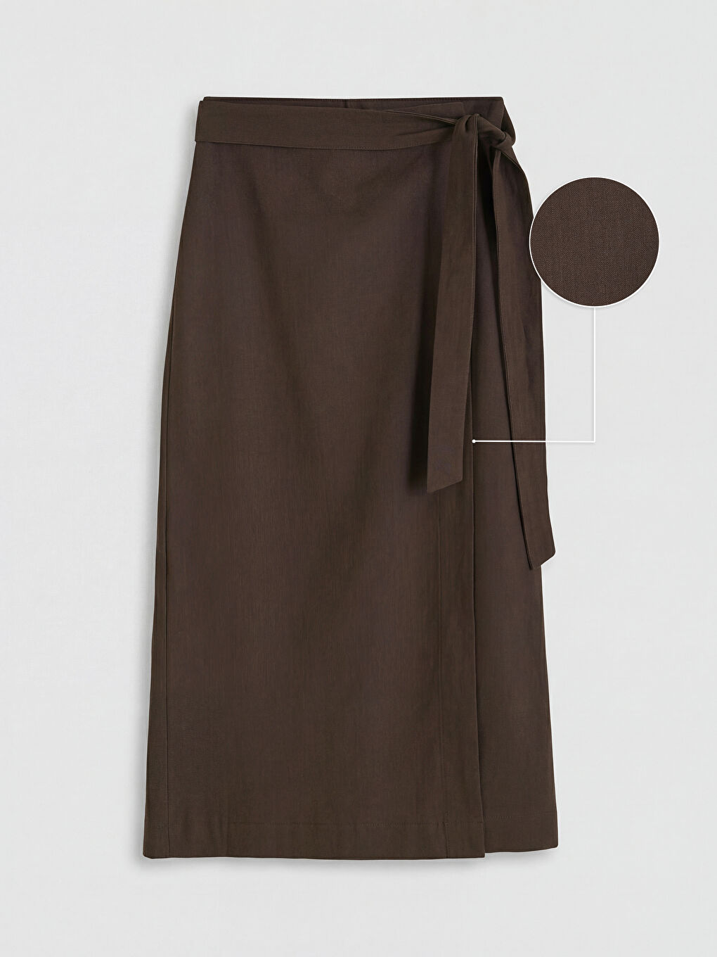 Kahverengi Beli Bağlamalı Anvelop Etek