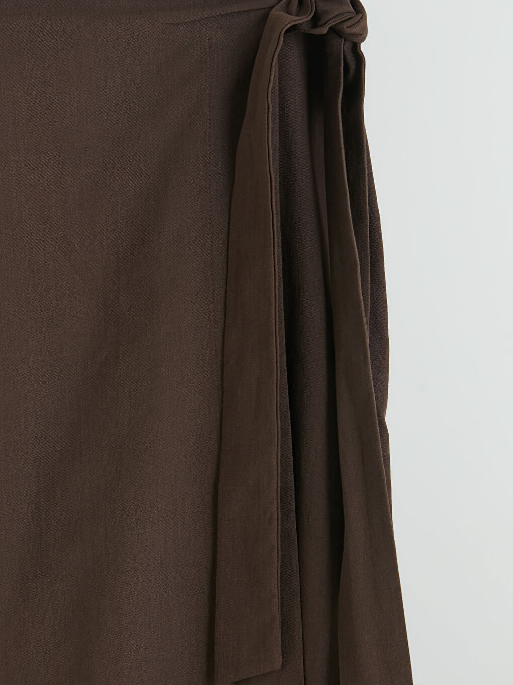 Kahverengi Beli Bağlamalı Anvelop Etek-2