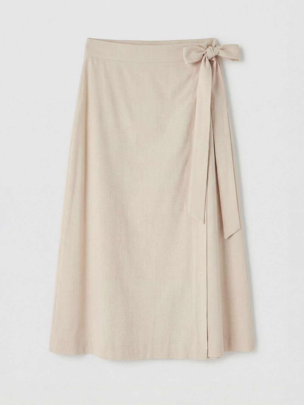 Bej Beli Bağlamalı Anvelop Etek