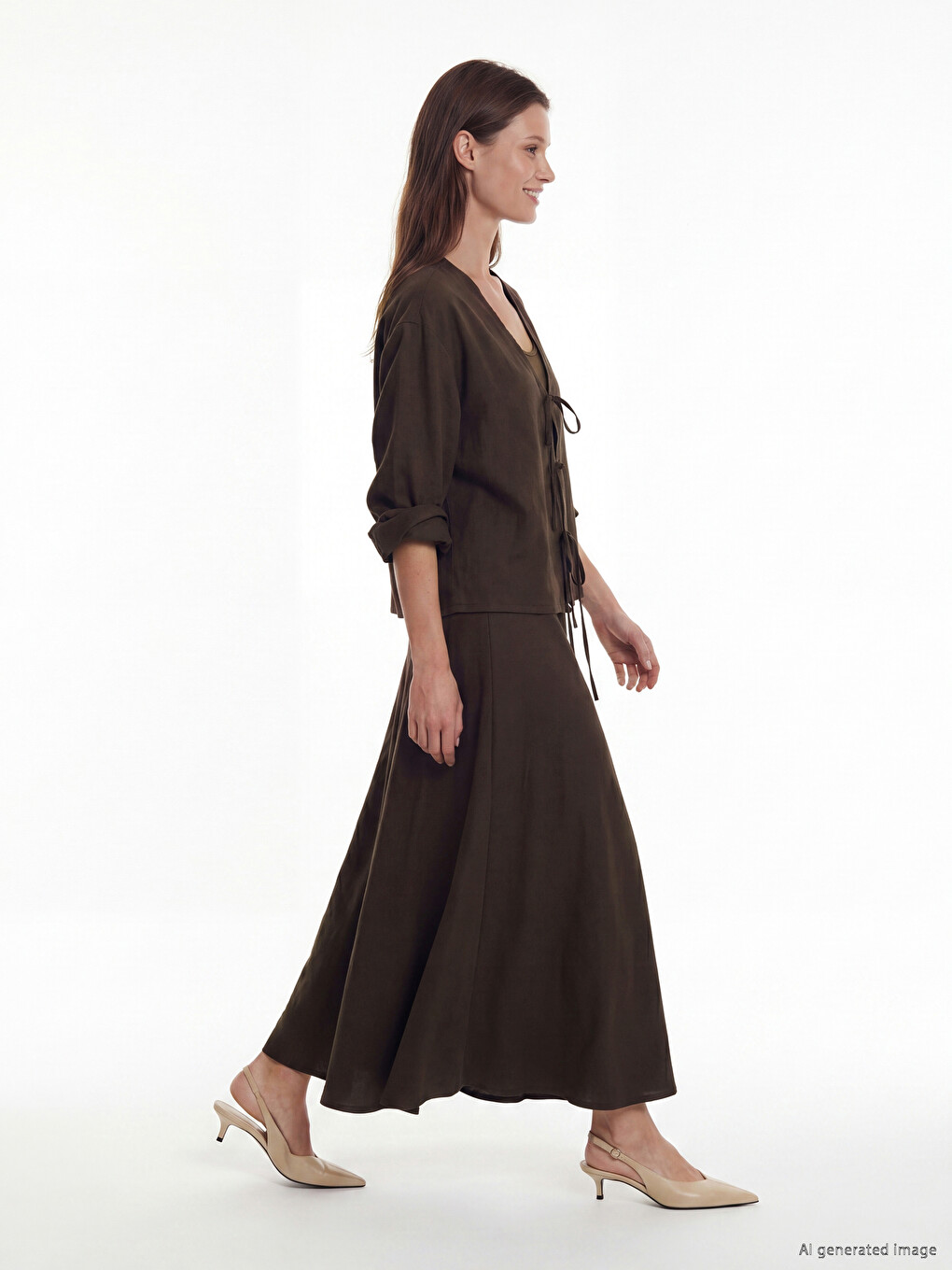 Jupe Évasée Taille Haute Zippée