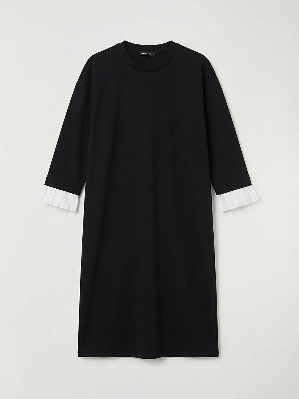 Siyah Bisiklet Yaka Sweat Elbise