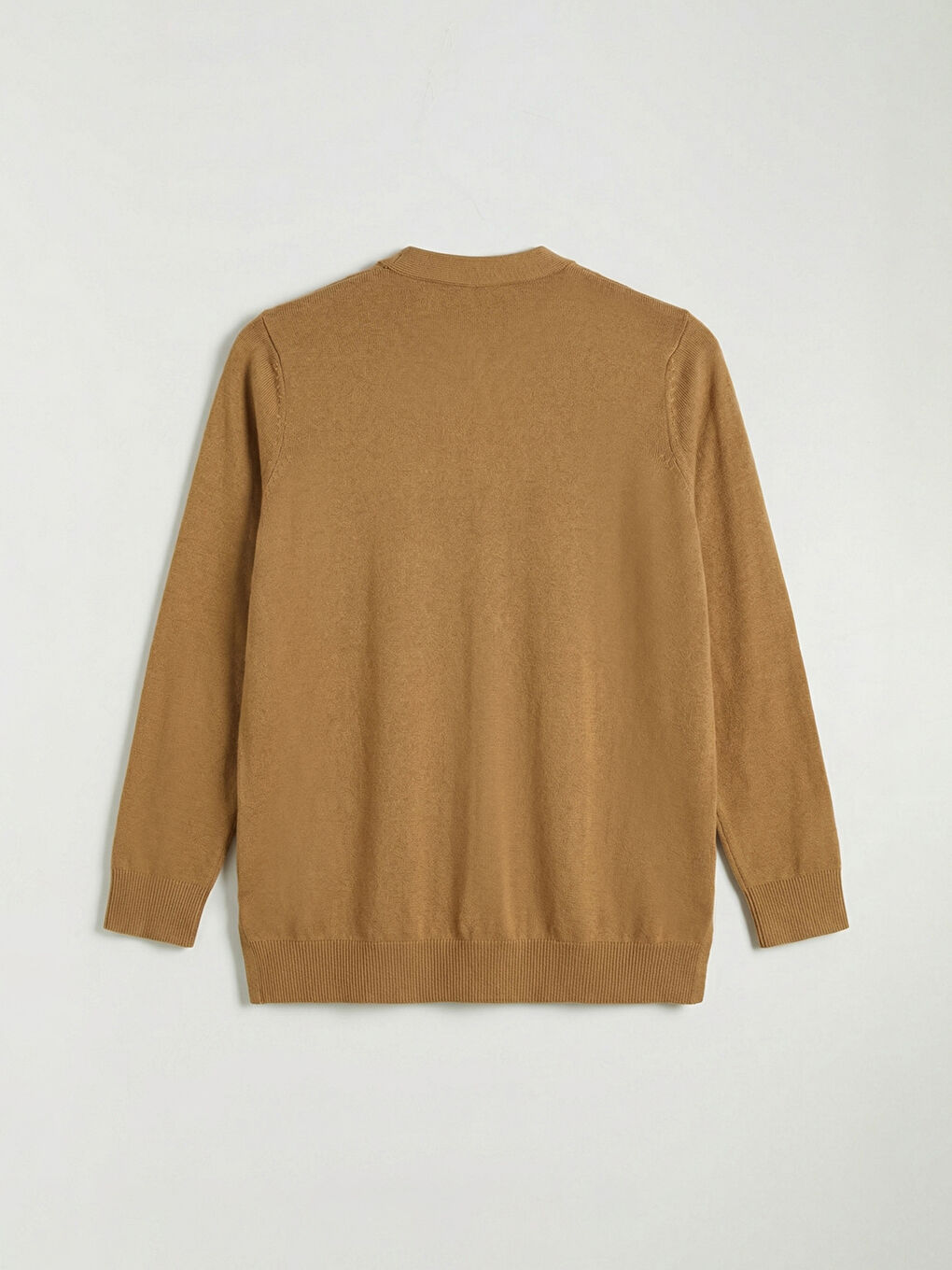 Sarı Bisiklet Yaka Ajurlu Kadın Triko Hırka-1