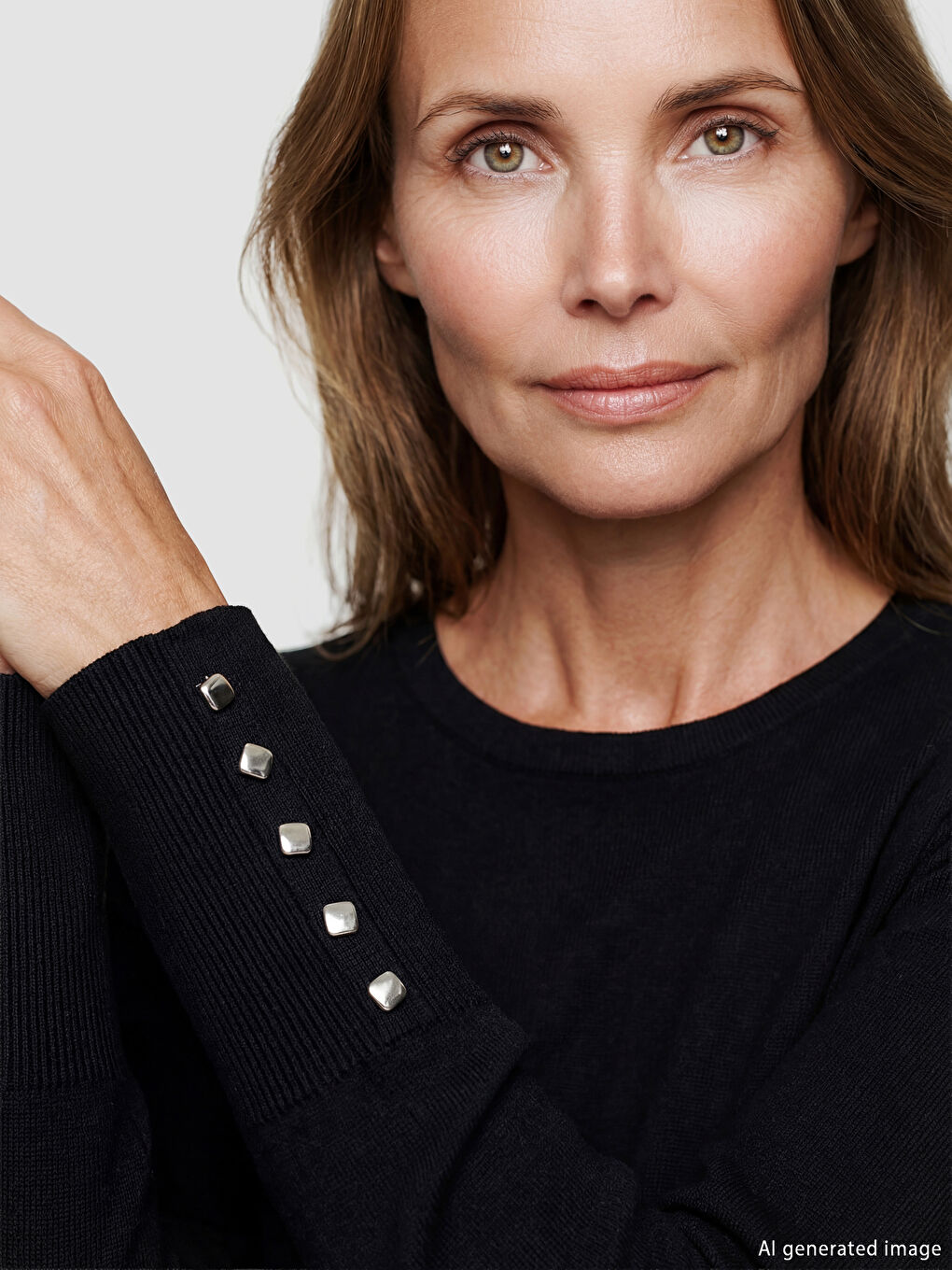 Crew Neck Women's Tricot Sweater-2