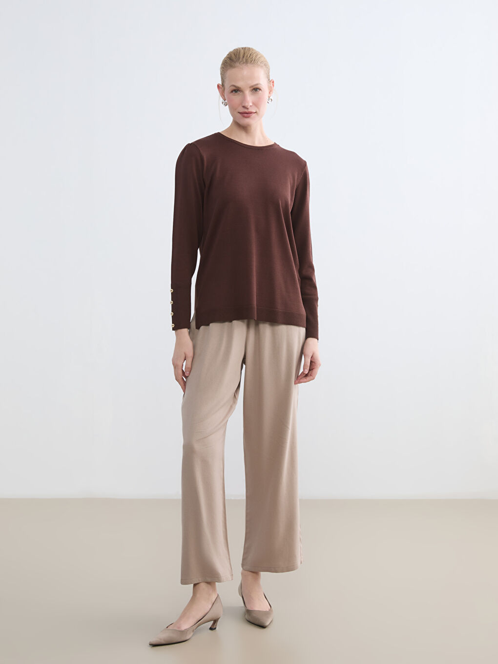 Woman BROWN Sweater-1