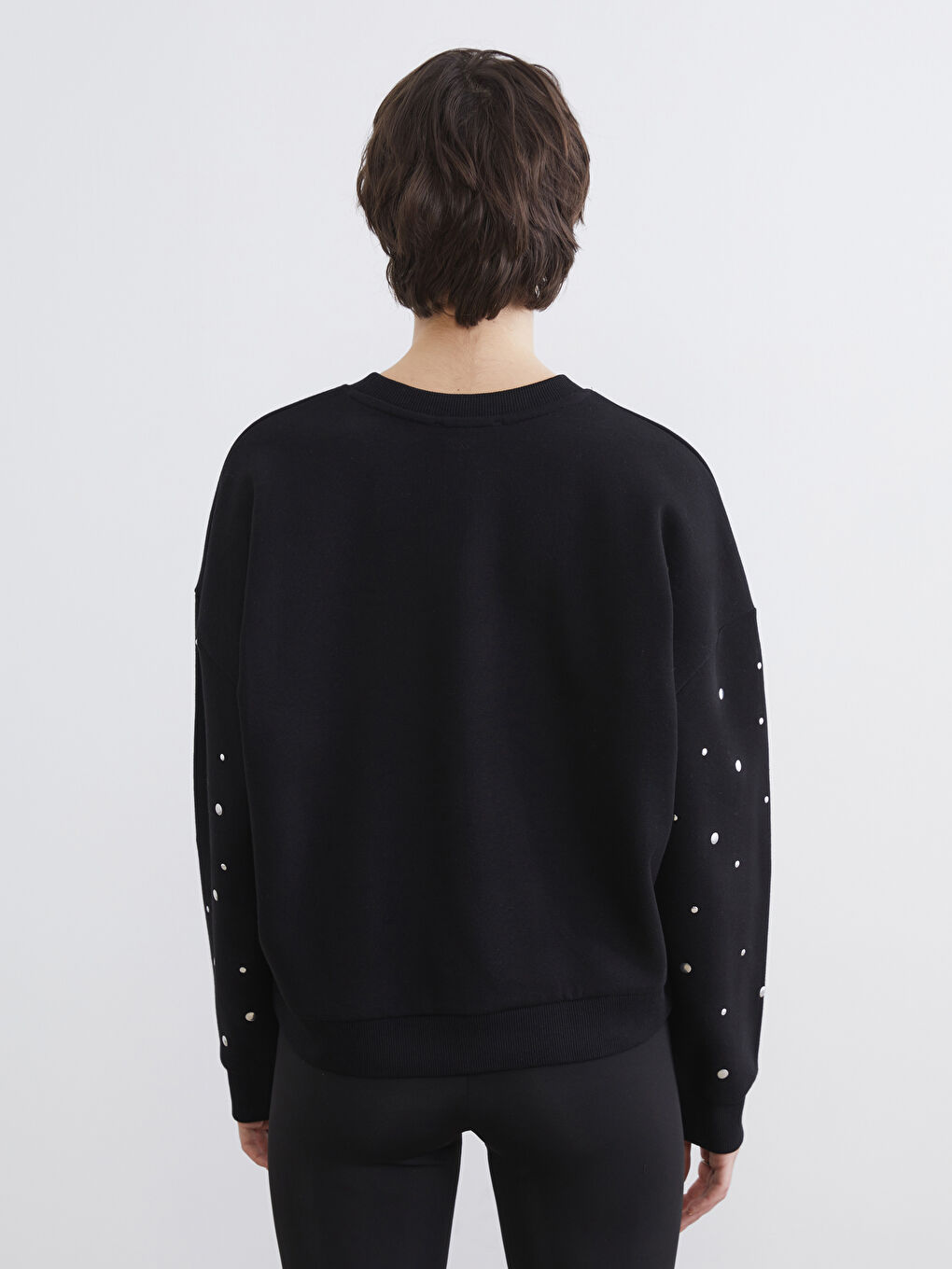 كنزة رياضية أسود امرأة-3