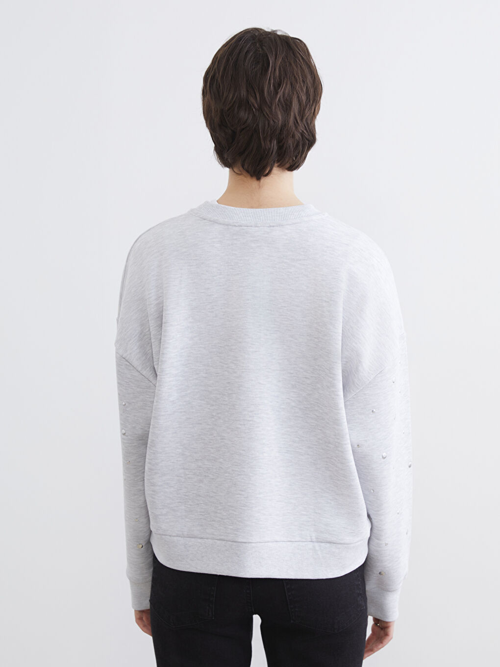 كنزة رياضية رمادي امرأة-3