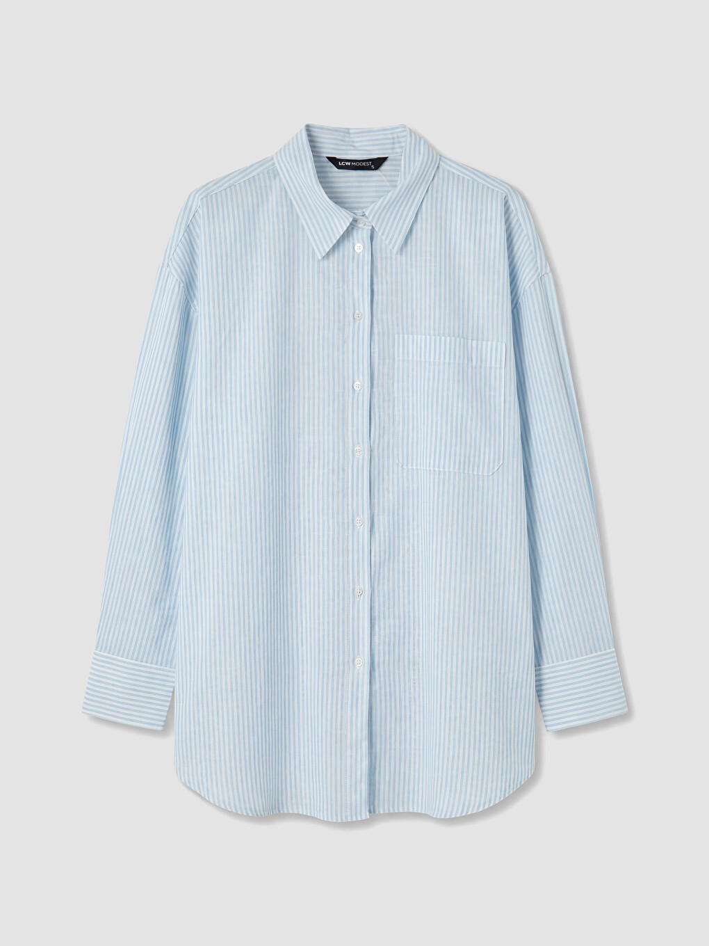 Çizgili Oversize Kadın Gömlek Tunik-4