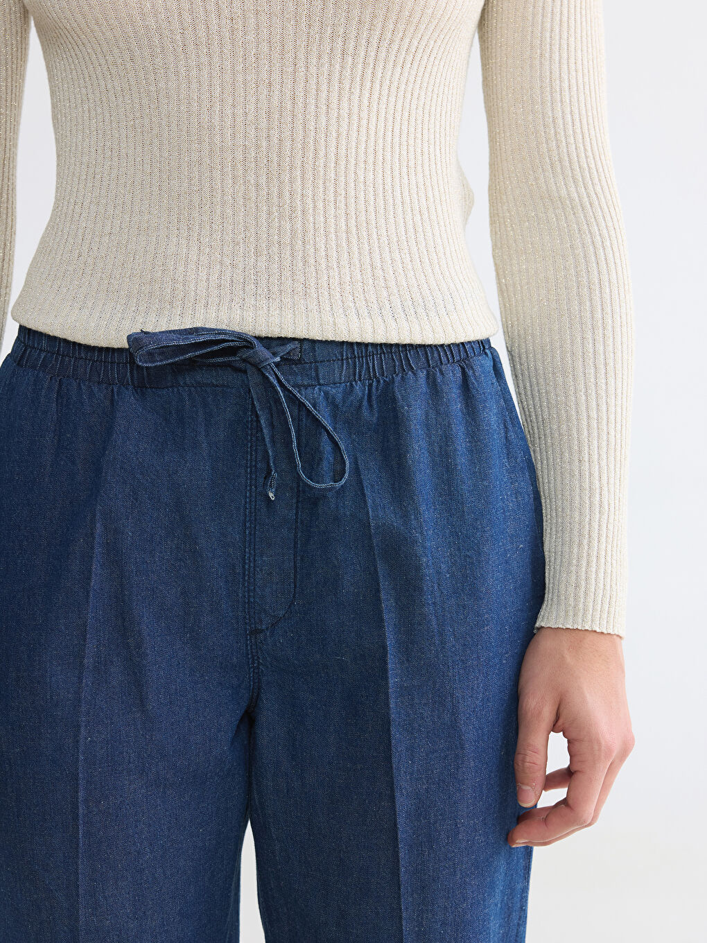 İndigo Carrot Fit Keten Karışımlı Kadın Jean Pantolon-2