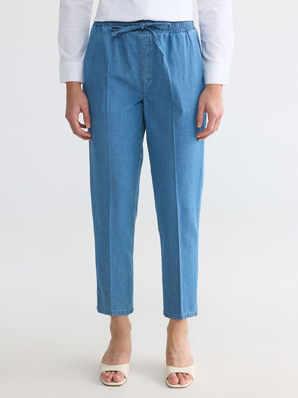 Mavi Carrot Fit Keten Karışımlı Kadın Jean Pantolon-1