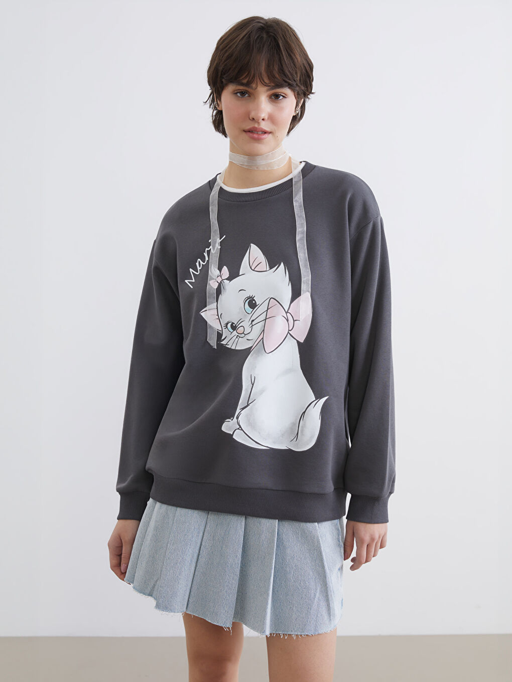 Aristocats Printed Oversize Women's Thick Sweatshirt
