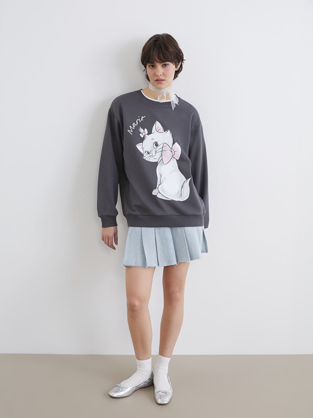 Aristocats Printed Oversize Women's Thick Sweatshirt-1