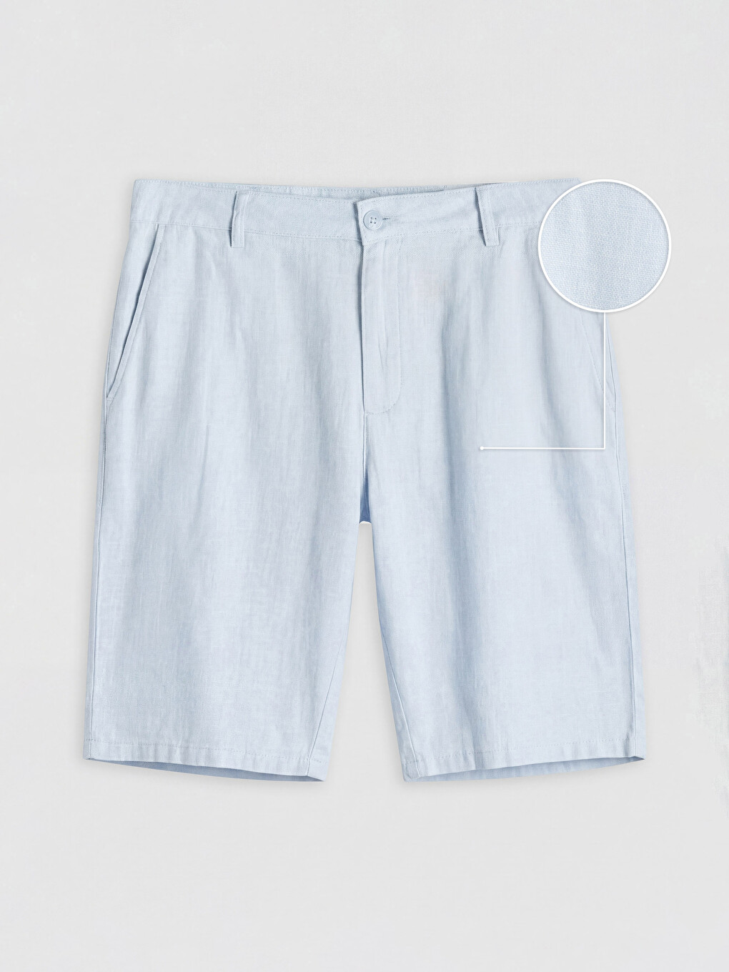 Regular Fit Linen Blend Men's Shorts-2