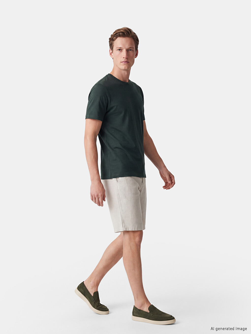 Regular Fit Linen Blend Men's Shorts